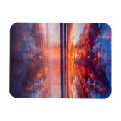 Roter Sonnenuntergang über dem Meer, Kalifornien Magnet (Horizontal)