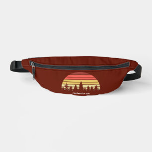 Roter Sonnenuntergang Wald Individuelles Camping W Bauchtasche