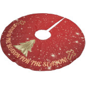 Roter Sparkle-Baumrock - "Jesus ist der Grund" Polyester Weihnachtsbaumdecke (Schrägansicht)