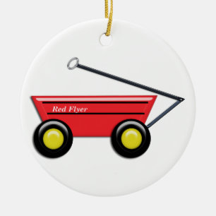 Roter Spielzeug-Lastwagen Keramikornament