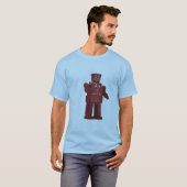 Roter Spielzeug-Roboter auf Blau T-Shirt (Vorne ganz)