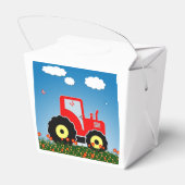 Roter Spielzeugtraktor Geschenkschachtel (Rückseite)
