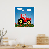 Roter Spielzeugtraktor Poster (Küche)