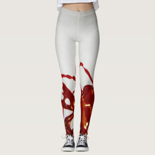 Roter Spilloseeffekt Leggings