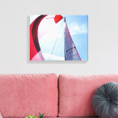 Roter Spinnaker mit Sonne Leinwanddruck (Insitu (Wohnzimmer))