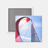 Roter Spinnaker mit Sonne Magnet (Vorderseite/Rückseite)