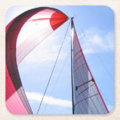 Roter Spinnaker mit Sun Rechteckiger Pappuntersetzer (Vorderseite)