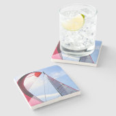 Roter Spinnaker mit Sun Steinuntersetzer (Seitenansicht)