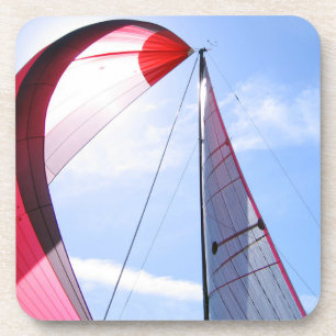 Roter Spinnaker mit Sun Untersetzer