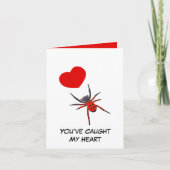 Roter Spinne Valentinstag Feiertagskarte (Vorderseite)