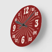 Roter Spiralstil Runde Wanduhr (Winkel)