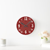Roter Spiralstil Runde Wanduhr (Zuhause)
