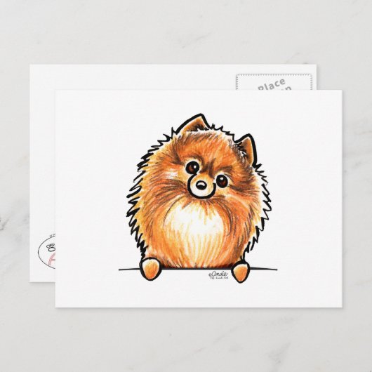 Roter Spitz hängt auf Postkarte (Vorne/Hinten)