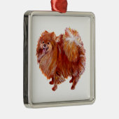 Roter Spitz Silbernes Ornament (Rechts)