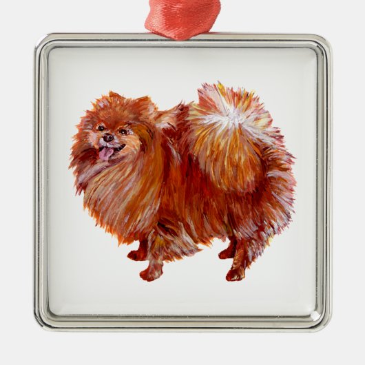 Roter Spitz Silbernes Ornament (Vorne)