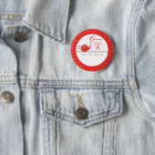 Roter Spitzen-Weihnachtstee Name Button (Beispiel)