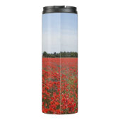 Roter Splash im Mohnfeld-Trommel Thermosbecher (Rückseite)