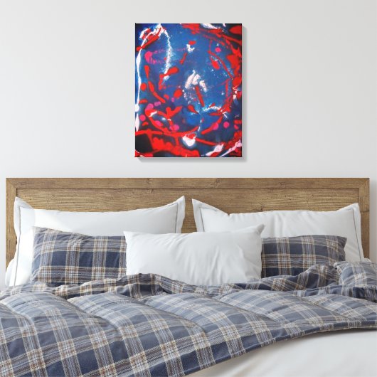 Roter Splash Leinwanddruck (Insitu (Schlafzimmer))