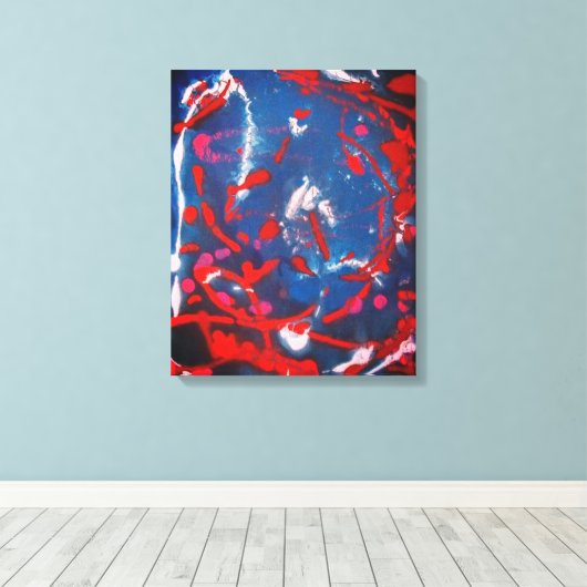 Roter Splash Leinwanddruck (Insitu (Holzboden))