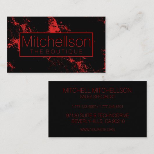 Roter Splash Visitenkarte (Vorne/Hinten)