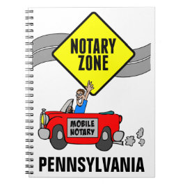 Roter Sportwagen der mobilen Notzone Pennsylvania Notizblock