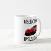 Roter Sportwagen für Autoliebhaber Kaffeetasse (VorderseiteRechts)
