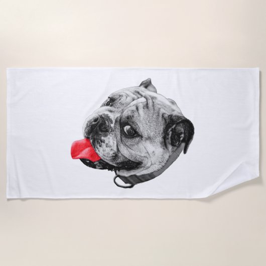 Roter Spritz-Bulldogge Strandtuch (Vorderseite)