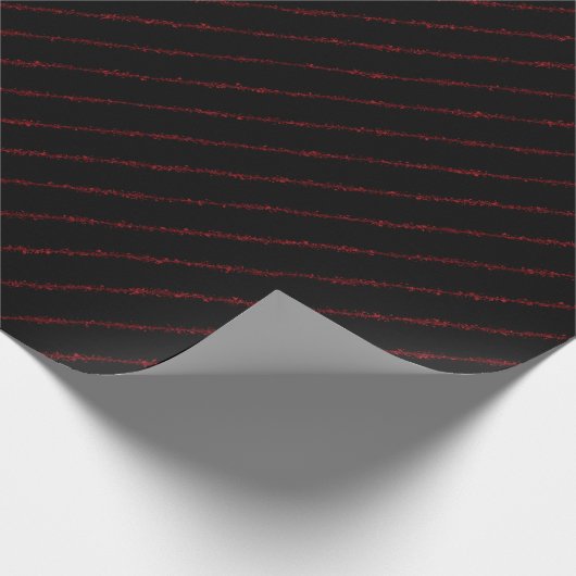 Roter Spritzer Pinstripes Geschenkpapier (Ecke)