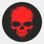Roter Spritzer Skull Runder Aufkleber (Vorderseite)