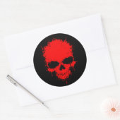 Roter Spritzer Skull Runder Aufkleber (Umschlag)