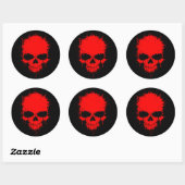 Roter Spritzer Skull Runder Aufkleber (Blatt)