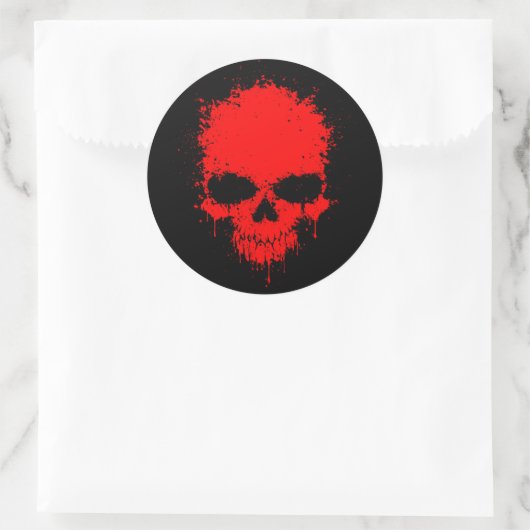 Roter Spritzer Skull Runder Aufkleber (Tasche)