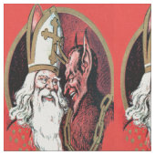 Roter St. Nikolaus Krampus Stoff (Nahaufnahme)