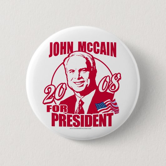 Roter Staaten McCain Knopf Button (Vorderseite)
