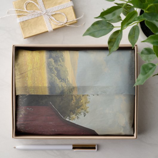 Roter Stall Antiker Gelber LKW-Dekoupage Seidenpapier (Geschenk)