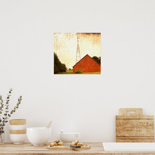 Roter Stall Art 2 Poster (Küche)