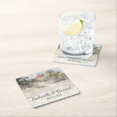 Roter Stall auf der Hillside Country Farm Wedding Rechteckiger Pappuntersetzer (Vor Ort)