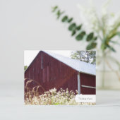 Roter Stall-Bauernhof Postkarte (Stehend Vorderseite)