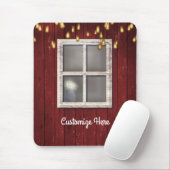 Roter Stall Fenster & Lights Rustikales Landhaus Mousepad (Mit Mouse)