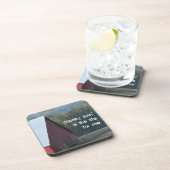 Roter Stall Herbstbäume Getränkeuntersetzer (Rechte Seite)