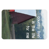 Roter Stall Herbstbäume Magnet (Horizontal)