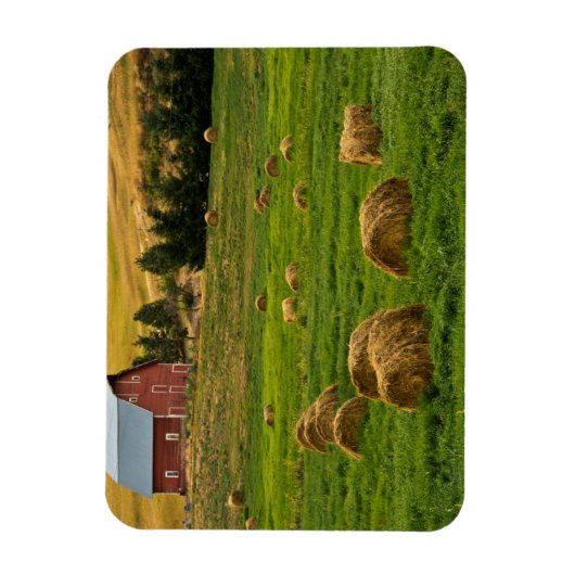 Roter Stall, Heu-Ballen, Albion, Palouse-Gebiet 2 Magnet (Vertikal)
