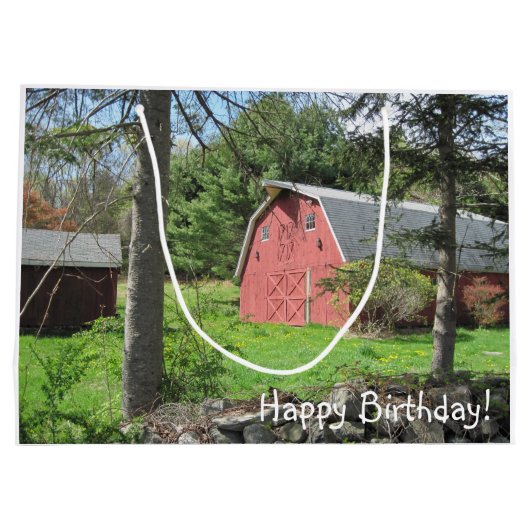 Roter Stall im Land Große Geschenktüte (Rückseite)