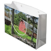 Roter Stall im Land Große Geschenktüte (Rückseite Schrägansicht)