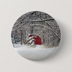 Roter Stall im Schnee 2011 Button