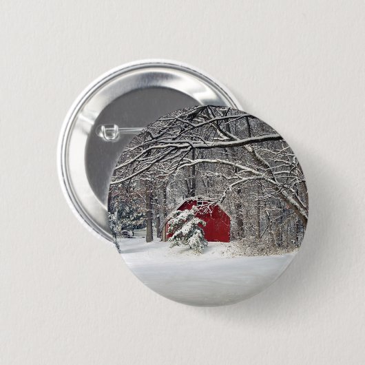Roter Stall im Schnee 2011 Button (Vorne & Hinten)