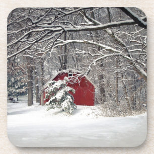 Roter Stall im Schnee 2011 Getränkeuntersetzer