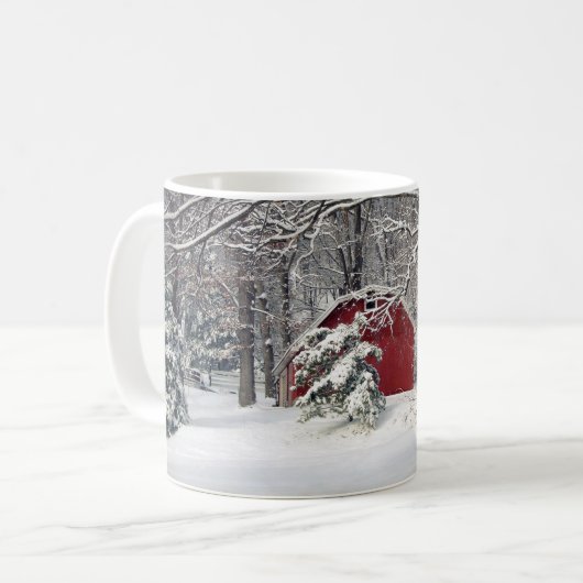 Roter Stall im Schnee 2011 Kaffeetasse (Vorderseite Links)
