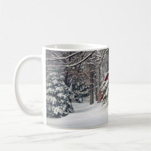 Roter Stall im Schnee 2011 Kaffeetasse (Links)