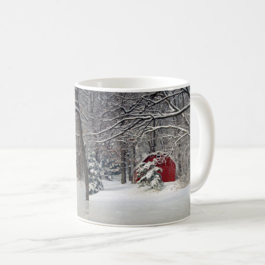 Roter Stall im Schnee 2011 Kaffeetasse (VorderseiteRechts)